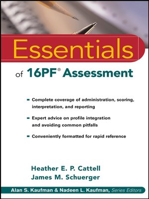 cover image of Essentials of 16PF Assessment